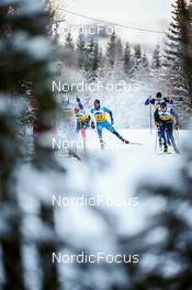 03.12.2021, Lillehammer, Norway (NOR): Alexander Bolshunov (RUS), Gustaf Berglund (SWE), Paal Golberg (NOR), Renaud Jay (FRA), Even Northug (NOR), (l-r)  - FIS world cup cross-country, individual sprint, Lillehammer (NOR). www.nordicfocus.com. © Modica/NordicFocus. Every downloaded picture is fee-liable.