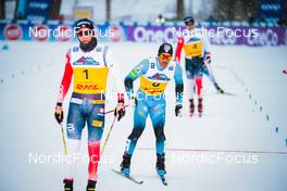 03.12.2021, Lillehammer, Norway (NOR): Johannes Hoesflot Klaebo (NOR), Richard Jouve (FRA), Haavard Solaas Taugboel (NOR), (l-r)  - FIS world cup cross-country, individual sprint, Lillehammer (NOR). www.nordicfocus.com. © Modica/NordicFocus. Every downloaded picture is fee-liable.