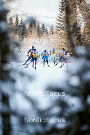 03.12.2021, Lillehammer, Norway (NOR): Kevin Bolger (USA), Erik Valnes (NOR), Lucas Chanavat (FRA), Thomas Helland Larsen (NOR), Joni Maki (FIN), Johannes Hoesflot Klaebo (NOR), (l-r)  - FIS world cup cross-country, individual sprint, Lillehammer (NOR). www.nordicfocus.com. © Modica/NordicFocus. Every downloaded picture is fee-liable.