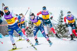 03.12.2021, Lillehammer, Norway (NOR): Jasmi Joensuu (FIN), Maiken Caspersen Falla (NOR), Jessie Diggins (USA), Tiril Udnes Weng (NOR), Lotta Udnes Weng (NOR), (l-r)  - FIS world cup cross-country, individual sprint, Lillehammer (NOR). www.nordicfocus.com. © Modica/NordicFocus. Every downloaded picture is fee-liable.
