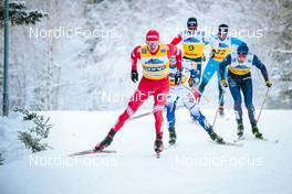 03.12.2021, Lillehammer, Norway (NOR): Alexander Bolshunov (RUS), Gustaf Berglund (SWE), Paal Golberg (NOR), Renaud Jay (FRA), Even Northug (NOR), (l-r)  - FIS world cup cross-country, individual sprint, Lillehammer (NOR). www.nordicfocus.com. © Modica/NordicFocus. Every downloaded picture is fee-liable.