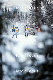 03.12.2021, Lillehammer, Norway (NOR): Juuso Haarala (FIN), Marcus Grate (SWE), James Clinton Schoonmaker (USA), Sindre Bjoernestad Skar (NOR), Johan Haeggstroem (SWE), Gleb Retivykh (RUS), (l-r)  - FIS world cup cross-country, individual sprint, Lillehammer (NOR). www.nordicfocus.com. © Modica/NordicFocus. Every downloaded picture is fee-liable.