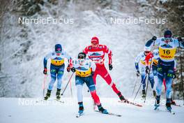 03.12.2021, Lillehammer, Norway (NOR): Lauri Vuorinen (FIN), Finn Haagen Krogh (NOR), Alexander Terentev (RUS), Haakon Skaanes (NOR), Niilo Moilanen (FIN), (l-r)  - FIS world cup cross-country, individual sprint, Lillehammer (NOR). www.nordicfocus.com. © Modica/NordicFocus. Every downloaded picture is fee-liable.