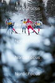 03.12.2021, Lillehammer, Norway (NOR): Haakon Skaanes (NOR), George Ersson (SWE), Alexander Terentev (RUS), Finn Haagen Krogh (NOR), (l-r)  - FIS world cup cross-country, individual sprint, Lillehammer (NOR). www.nordicfocus.com. © Modica/NordicFocus. Every downloaded picture is fee-liable.