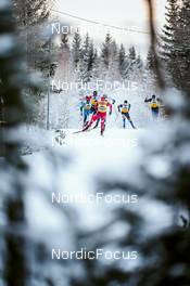 03.12.2021, Lillehammer, Norway (NOR): Renaud Jay (FRA), Paal Golberg (NOR), Alexander Bolshunov (RUS), Michal Novak (CZE), Even Northug (NOR), (l-r)  - FIS world cup cross-country, individual sprint, Lillehammer (NOR). www.nordicfocus.com. © Modica/NordicFocus. Every downloaded picture is fee-liable.