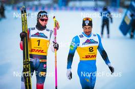 03.12.2021, Lillehammer, Norway (NOR): Johannes Hoesflot Klaebo (NOR), Richard Jouve (FRA),  - FIS world cup cross-country, individual sprint, Lillehammer (NOR). www.nordicfocus.com. © Modica/NordicFocus. Every downloaded picture is fee-liable.
