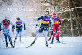 03.12.2021, Lillehammer, Norway (NOR): Maja Dahlqvist (SWE), Jasmi Joensuu (FIN), Kristine Stavaas Skistad (NOR), Tatiana Sorina (RUS), (l-r)  - FIS world cup cross-country, individual sprint, Lillehammer (NOR). www.nordicfocus.com. © Modica/NordicFocus. Every downloaded picture is fee-liable.