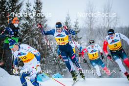 03.12.2021, Lillehammer, Norway (NOR): Marcus Grate (SWE), James Clinton Schoonmaker (USA), Finn Haagen Krogh (NOR), Erik Valnes (NOR), (l-r)  - FIS world cup cross-country, individual sprint, Lillehammer (NOR). www.nordicfocus.com. © Modica/NordicFocus. Every downloaded picture is fee-liable.