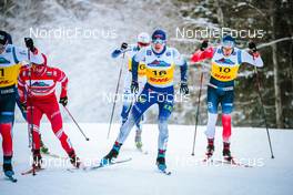 03.12.2021, Lillehammer, Norway (NOR): Alexander Terentev (RUS), George Ersson (SWE), Niilo Moilanen (FIN), Haakon Skaanes (NOR), (l-r)  - FIS world cup cross-country, individual sprint, Lillehammer (NOR). www.nordicfocus.com. © Modica/NordicFocus. Every downloaded picture is fee-liable.