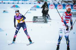 03.12.2021, Lillehammer, Norway (NOR): Jessie Diggins (USA), Maja Dahlqvist (SWE), (l-r)  - FIS world cup cross-country, individual sprint, Lillehammer (NOR). www.nordicfocus.com. © Modica/NordicFocus. Every downloaded picture is fee-liable.