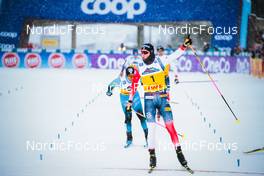 03.12.2021, Lillehammer, Norway (NOR): Richard Jouve (FRA), Johannes Hoesflot Klaebo (NOR), (l-r)  - FIS world cup cross-country, individual sprint, Lillehammer (NOR). www.nordicfocus.com. © Modica/NordicFocus. Every downloaded picture is fee-liable.