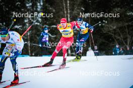 03.12.2021, Lillehammer, Norway (NOR): Marcus Grate (SWE), Alexander Bolshunov (RUS), James Clinton Schoonmaker (USA), (l-r)  - FIS world cup cross-country, individual sprint, Lillehammer (NOR). www.nordicfocus.com. © Modica/NordicFocus. Every downloaded picture is fee-liable.