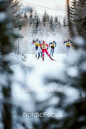 03.12.2021, Lillehammer, Norway (NOR): Paal Golberg (NOR), Gustaf Berglund (SWE), Alexander Bolshunov (RUS), Michal Novak (CZE), Even Northug (NOR), (l-r)  - FIS world cup cross-country, individual sprint, Lillehammer (NOR). www.nordicfocus.com. © Modica/NordicFocus. Every downloaded picture is fee-liable.