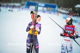 03.12.2021, Lillehammer, Norway (NOR): Jessie Diggins (USA), Maja Dahlqvist (SWE), (l-r) - FIS world cup cross-country, individual sprint, Lillehammer (NOR). www.nordicfocus.com. © Modica/NordicFocus. Every downloaded picture is fee-liable.