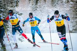 03.12.2021, Lillehammer, Norway (NOR): Paal Golberg (NOR), Renaud Jay (FRA), Michal Novak (CZE), (l-r)  - FIS world cup cross-country, individual sprint, Lillehammer (NOR). www.nordicfocus.com. © Modica/NordicFocus. Every downloaded picture is fee-liable.