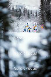03.12.2021, Lillehammer, Norway (NOR): Juuso Haarala (FIN), Marcus Grate (SWE), James Clinton Schoonmaker (USA), Sindre Bjoernestad Skar (NOR), Johan Haeggstroem (SWE), Gleb Retivykh (RUS), (l-r)  - FIS world cup cross-country, individual sprint, Lillehammer (NOR). www.nordicfocus.com. © Modica/NordicFocus. Every downloaded picture is fee-liable.