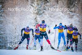 03.12.2021, Lillehammer, Norway (NOR): Julia Kern (USA), Jasmin Kahara (FIN), Tiril Udnes Weng (NOR), Caterina Ganz (ITA), Jessie Diggins (USA), Katerina Janatova (CZE), (l-r)  - FIS world cup cross-country, individual sprint, Lillehammer (NOR). www.nordicfocus.com. © Modica/NordicFocus. Every downloaded picture is fee-liable.
