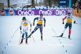 03.12.2021, Lillehammer, Norway (NOR): Marcus Grate (SWE), James Clinton Schoonmaker (USA), Finn Haagen Krogh (NOR), (l-r)  - FIS world cup cross-country, individual sprint, Lillehammer (NOR). www.nordicfocus.com. © Modica/NordicFocus. Every downloaded picture is fee-liable.
