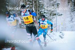 03.12.2021, Lillehammer, Norway (NOR): Paal Golberg (NOR), Michal Novak (CZE), Renaud Jay (FRA), (l-r)  - FIS world cup cross-country, individual sprint, Lillehammer (NOR). www.nordicfocus.com. © Modica/NordicFocus. Every downloaded picture is fee-liable.