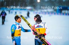 03.12.2021, Lillehammer, Norway (NOR): Richard Jouve (FRA), Johannes Hoesflot Klaebo (NOR),  - FIS world cup cross-country, individual sprint, Lillehammer (NOR). www.nordicfocus.com. © Modica/NordicFocus. Every downloaded picture is fee-liable.