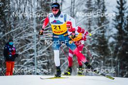 03.12.2021, Lillehammer, Norway (NOR): Johannes Hoesflot Klaebo (NOR), Gleb Retivykh (RUS), (l-r)  - FIS world cup cross-country, individual sprint, Lillehammer (NOR). www.nordicfocus.com. © Modica/NordicFocus. Every downloaded picture is fee-liable.