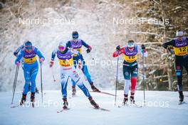 03.12.2021, Lillehammer, Norway (NOR): Greta Laurent (ITA), Emma Ribom (SWE), Laurien Van Der Graaff (SUI), Mathilde Myhrvold (NOR), Victoria Carl (GER), (l-r)  - FIS world cup cross-country, individual sprint, Lillehammer (NOR). www.nordicfocus.com. © Modica/NordicFocus. Every downloaded picture is fee-liable.