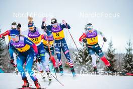 03.12.2021, Lillehammer, Norway (NOR): Nadine Faehndrich (SUI), Jasmi Joensuu (FIN), Tiril Udnes Weng (NOR), Jessie Diggins (USA), Lotta Udnes Weng (NOR), (l-r)  - FIS world cup cross-country, individual sprint, Lillehammer (NOR). www.nordicfocus.com. © Modica/NordicFocus. Every downloaded picture is fee-liable.