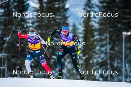 03.12.2021, Lillehammer, Norway (NOR): Anna Svendsen (NOR), Nadine Herrmann (GER), (l-r)  - FIS world cup cross-country, individual sprint, Lillehammer (NOR). www.nordicfocus.com. © Modica/NordicFocus. Every downloaded picture is fee-liable.