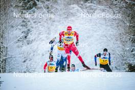 03.12.2021, Lillehammer, Norway (NOR): Paal Golberg (NOR), Gustaf Berglund (SWE), Alexander Bolshunov (RUS), Michal Novak (CZE), (l-r)  - FIS world cup cross-country, individual sprint, Lillehammer (NOR). www.nordicfocus.com. © Modica/NordicFocus. Every downloaded picture is fee-liable.