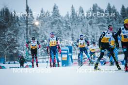 05.12.2021, Lillehammer, Norway (NOR): Graham Ritchie (CAN), Candide Pralong (SUI), Roman Furger (SUI), (l-r)  - FIS world cup cross-country, 4x7.5km men, Lillehammer (NOR). www.nordicfocus.com. © Modica/NordicFocus. Every downloaded picture is fee-liable.