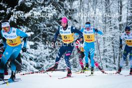 05.12.2021, Lillehammer, Norway (NOR): Clement Parisse (FRA), Gus Schumacher (USA), Stefano Gardener (ITA), Juuso Haarala (FIN), (l-r)  - FIS world cup cross-country, 4x7.5km men, Lillehammer (NOR). www.nordicfocus.com. © Modica/NordicFocus. Every downloaded picture is fee-liable.