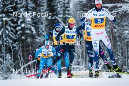 05.12.2021, Lillehammer, Norway (NOR): Federico Pellegrino (ITA), Roman Furger (SUI), Janosch Brugger (GER), Zanden Mcmullen (USA), William Poromaa (SWE), (l-r)  - FIS world cup cross-country, 4x7.5km men, Lillehammer (NOR). www.nordicfocus.com. © Modica/NordicFocus. Every downloaded picture is fee-liable.