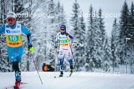 05.12.2021, Lillehammer, Norway (NOR): Jules Lapierre (FRA), George Ersson (SWE), (l-r)  - FIS world cup cross-country, 4x7.5km men, Lillehammer (NOR). www.nordicfocus.com. © Modica/NordicFocus. Every downloaded picture is fee-liable.