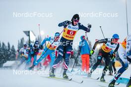 05.12.2021, Lillehammer, Norway (NOR): Paolo Ventura (ITA), Luke Jager (USA), Jonas Dobler (GER), (l-r)  - FIS world cup cross-country, 4x7.5km men, Lillehammer (NOR). www.nordicfocus.com. © Modica/NordicFocus. Every downloaded picture is fee-liable.