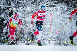 05.12.2021, Lillehammer, Norway (NOR): Ilia Semikov (RUS), Emil Iversen (NOR), (l-r)  - FIS world cup cross-country, 4x7.5km men, Lillehammer (NOR). www.nordicfocus.com. © Modica/NordicFocus. Every downloaded picture is fee-liable.