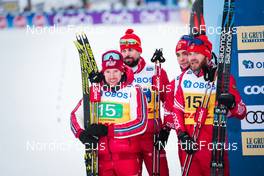 05.12.2021, Lillehammer, Norway (NOR): Ilia Semikov (RUS), Sergey Ustiugov (RUS), Alexander Terentev (RUS), Artem Maltsev (RUS), (l-r) - FIS world cup cross-country, 4x7.5km men, Lillehammer (NOR). www.nordicfocus.com. © Modica/NordicFocus. Every downloaded picture is fee-liable.