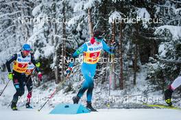05.12.2021, Lillehammer, Norway (NOR): Jonas Dobler (GER), Russell Kennedy (CAN), Hugo Lapalus (FRA), (l-r)  - FIS world cup cross-country, 4x7.5km men, Lillehammer (NOR). www.nordicfocus.com. © Modica/NordicFocus. Every downloaded picture is fee-liable.