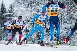 05.12.2021, Lillehammer, Norway (NOR): Niilo Moilanen (FIN), Graham Ritchie (CAN), Federico Pellegrino (ITA), Roman Furger (SUI), (l-r)  - FIS world cup cross-country, 4x7.5km men, Lillehammer (NOR). www.nordicfocus.com. © Modica/NordicFocus. Every downloaded picture is fee-liable.