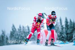 05.12.2021, Lillehammer, Norway (NOR): Artem Maltsev (RUS), Juuso Haarala (FIN), (l-r)  - FIS world cup cross-country, 4x7.5km men, Lillehammer (NOR). www.nordicfocus.com. © Modica/NordicFocus. Every downloaded picture is fee-liable.