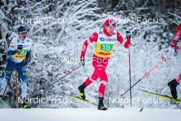 05.12.2021, Lillehammer, Norway (NOR): Iivo Niskanen (FIN), Ilia Semikov (RUS), (l-r)  - FIS world cup cross-country, 4x7.5km men, Lillehammer (NOR). www.nordicfocus.com. © Modica/NordicFocus. Every downloaded picture is fee-liable.