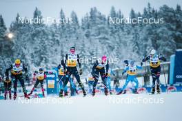 05.12.2021, Lillehammer, Norway (NOR): Janosch Brugger (GER), Friedrich Moch (GER), Gus Schumacher (USA), Zanden Mcmullen (USA), (l-r)  - FIS world cup cross-country, 4x7.5km men, Lillehammer (NOR). www.nordicfocus.com. © Modica/NordicFocus. Every downloaded picture is fee-liable.