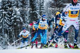 05.12.2021, Lillehammer, Norway (NOR): Federico Pellegrino (ITA), Roman Furger (SUI), Janosch Brugger (GER), Zanden Mcmullen (USA), William Poromaa (SWE), (l-r)  - FIS world cup cross-country, 4x7.5km men, Lillehammer (NOR). www.nordicfocus.com. © Modica/NordicFocus. Every downloaded picture is fee-liable.