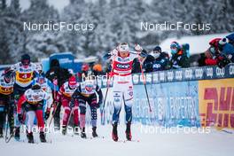 05.12.2021, Lillehammer, Norway (NOR): Katharina Hennig (GER), Johanna Matintalo (FIN), Tiril Udnes Weng (NOR), Yulia Stupak (RUS), Hailey Swirbul (USA), Emma Ribom (SWE), (l-r)  - FIS world cup cross-country, 4x5km women, Lillehammer (NOR). www.nordicfocus.com. © Modica/NordicFocus. Every downloaded picture is fee-liable.