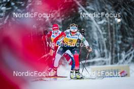 05.12.2021, Lillehammer, Norway (NOR): Therese Johaug (NOR), Tatiana Sorina (RUS), Ebba Andersson (SWE), (l-r)  - FIS world cup cross-country, 4x5km women, Lillehammer (NOR). www.nordicfocus.com. © Modica/NordicFocus. Every downloaded picture is fee-liable.