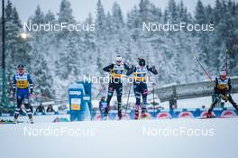 05.12.2021, Lillehammer, Norway (NOR): Ragnhild Haga (NOR), Victoria Carl (GER), Julia Kern (USA), Pia Fink (GER), (l-r)  - FIS world cup cross-country, 4x5km women, Lillehammer (NOR). www.nordicfocus.com. © Modica/NordicFocus. Every downloaded picture is fee-liable.