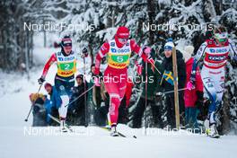05.12.2021, Lillehammer, Norway (NOR): Heidi Weng (NOR), Natalia Nepryaeva (RUS), Frida Karlsson (SWE), (l-r)  - FIS world cup cross-country, 4x5km women, Lillehammer (NOR). www.nordicfocus.com. © Modica/NordicFocus. Every downloaded picture is fee-liable.