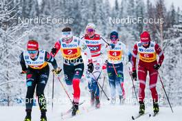 05.12.2021, Lillehammer, Norway (NOR): Katharina Hennig (GER), Tiril Udnes Weng (NOR), Emma Ribom (SWE), Johanna Matintalo (FIN), Yulia Stupak (RUS), (l-r)  - FIS world cup cross-country, 4x5km women, Lillehammer (NOR). www.nordicfocus.com. © Modica/NordicFocus. Every downloaded picture is fee-liable.