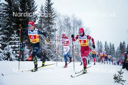 05.12.2021, Lillehammer, Norway (NOR): Katharina Hennig (GER), Emma Ribom (SWE), Yulia Stupak (RUS), (l-r)  - FIS world cup cross-country, 4x5km women, Lillehammer (NOR). www.nordicfocus.com. © Modica/NordicFocus. Every downloaded picture is fee-liable.
