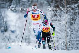 05.12.2021, Lillehammer, Norway (NOR): Louise Lindstroem (SWE), Antonia Fraebel (GER), (l-r)  - FIS world cup cross-country, 4x5km women, Lillehammer (NOR). www.nordicfocus.com. © Modica/NordicFocus. Every downloaded picture is fee-liable.