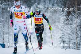 05.12.2021, Lillehammer, Norway (NOR): Louise Lindstroem (SWE), Antonia Fraebel (GER), (l-r)  - FIS world cup cross-country, 4x5km women, Lillehammer (NOR). www.nordicfocus.com. © Modica/NordicFocus. Every downloaded picture is fee-liable.